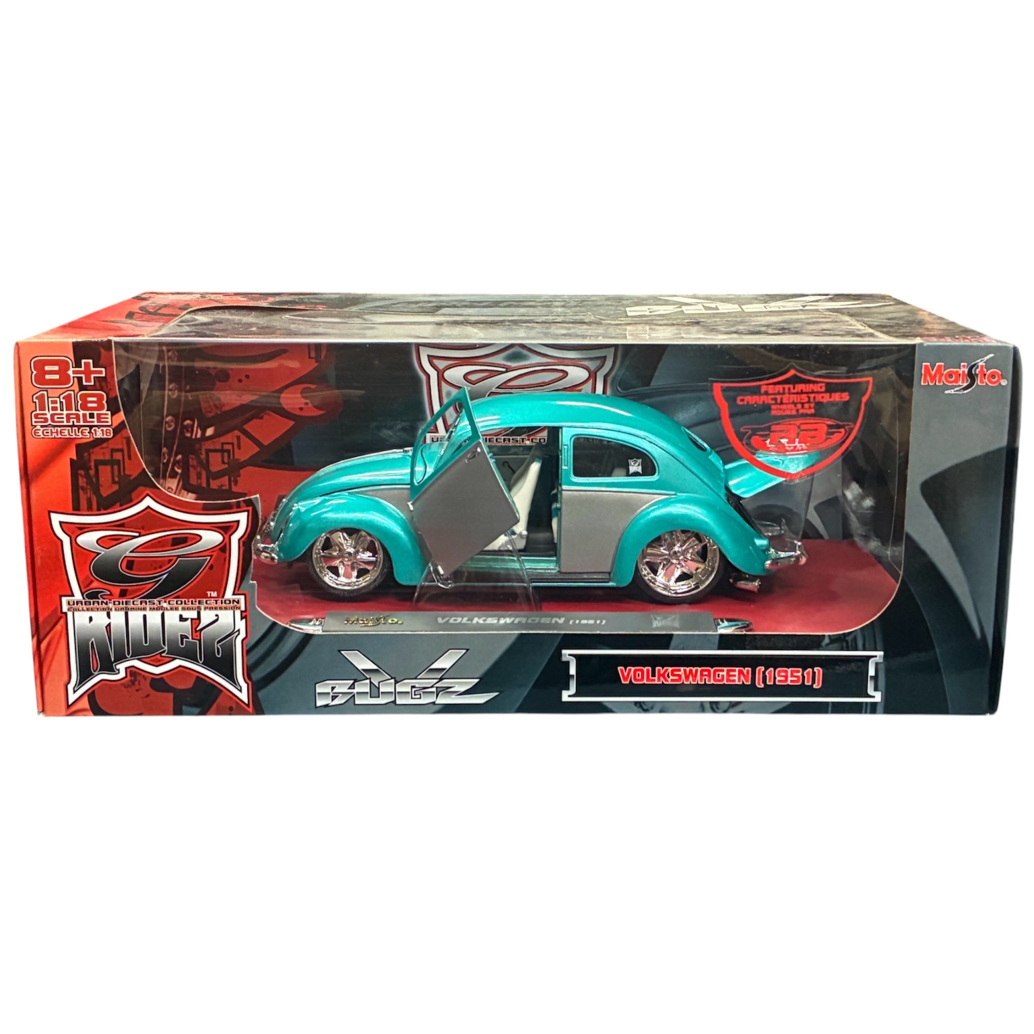 Maisto G-Ridez 1:18 Volkswagen Coccinelle 1951 V-Bugz Bleu turquoise 31017B-MAISTO
