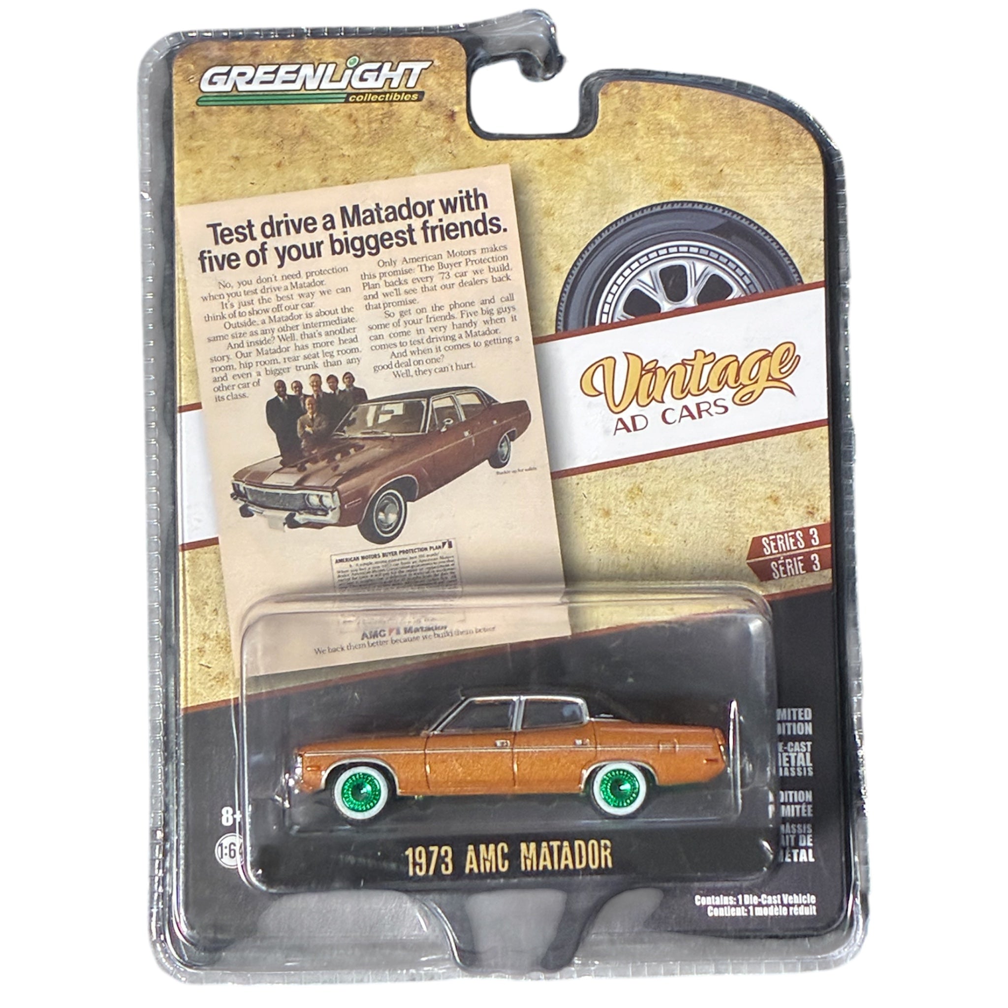CHASE CAR GreenLight 1:64 1973 AMC Matador – Vintage Ad Cars Series 3 – GL39050-C-CHASE