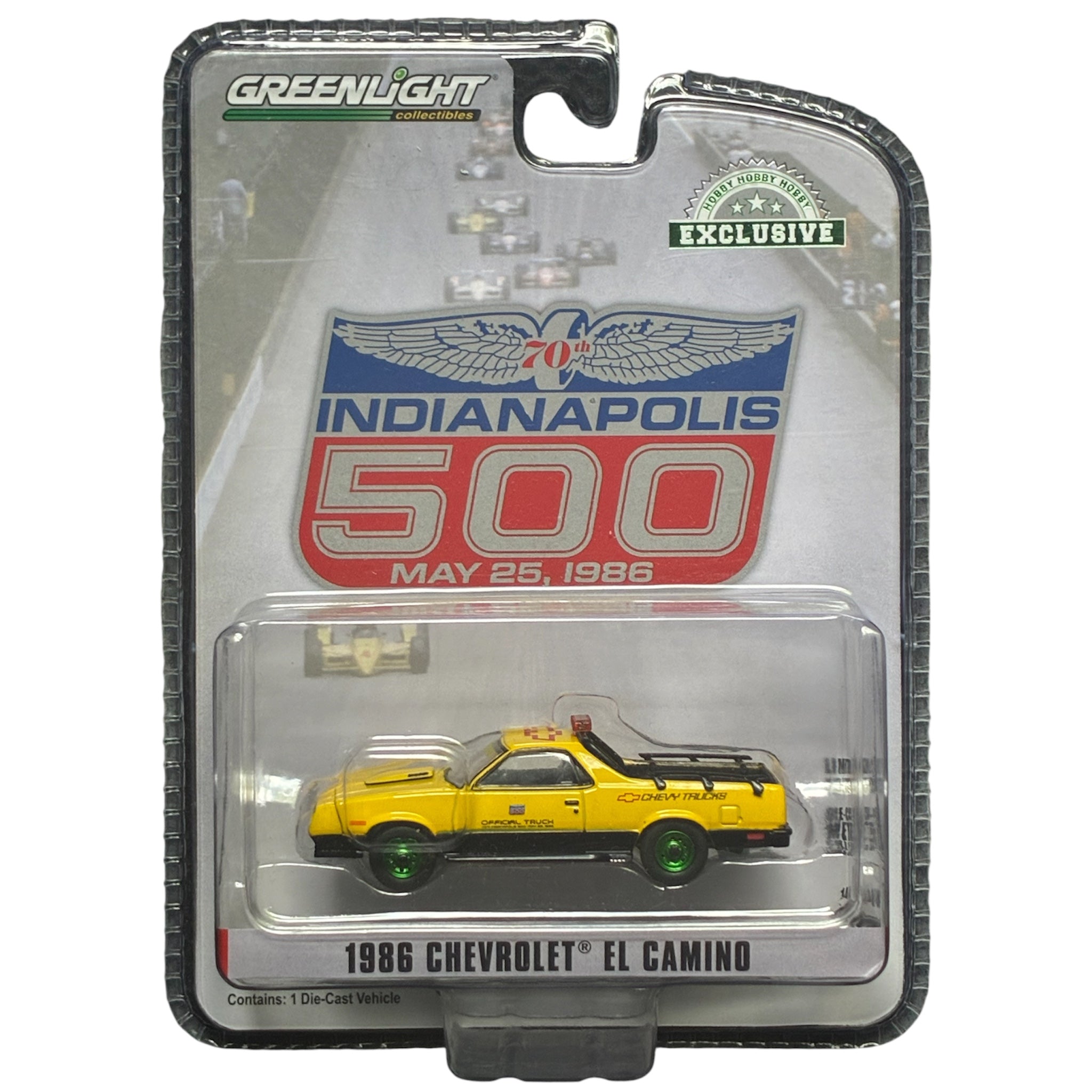 CHASE CAR GreenLight 1:64 1986 Chevrolet El Camino SS – Indianapolis 500 – Hobby Exclusive – GL30311-CHASE