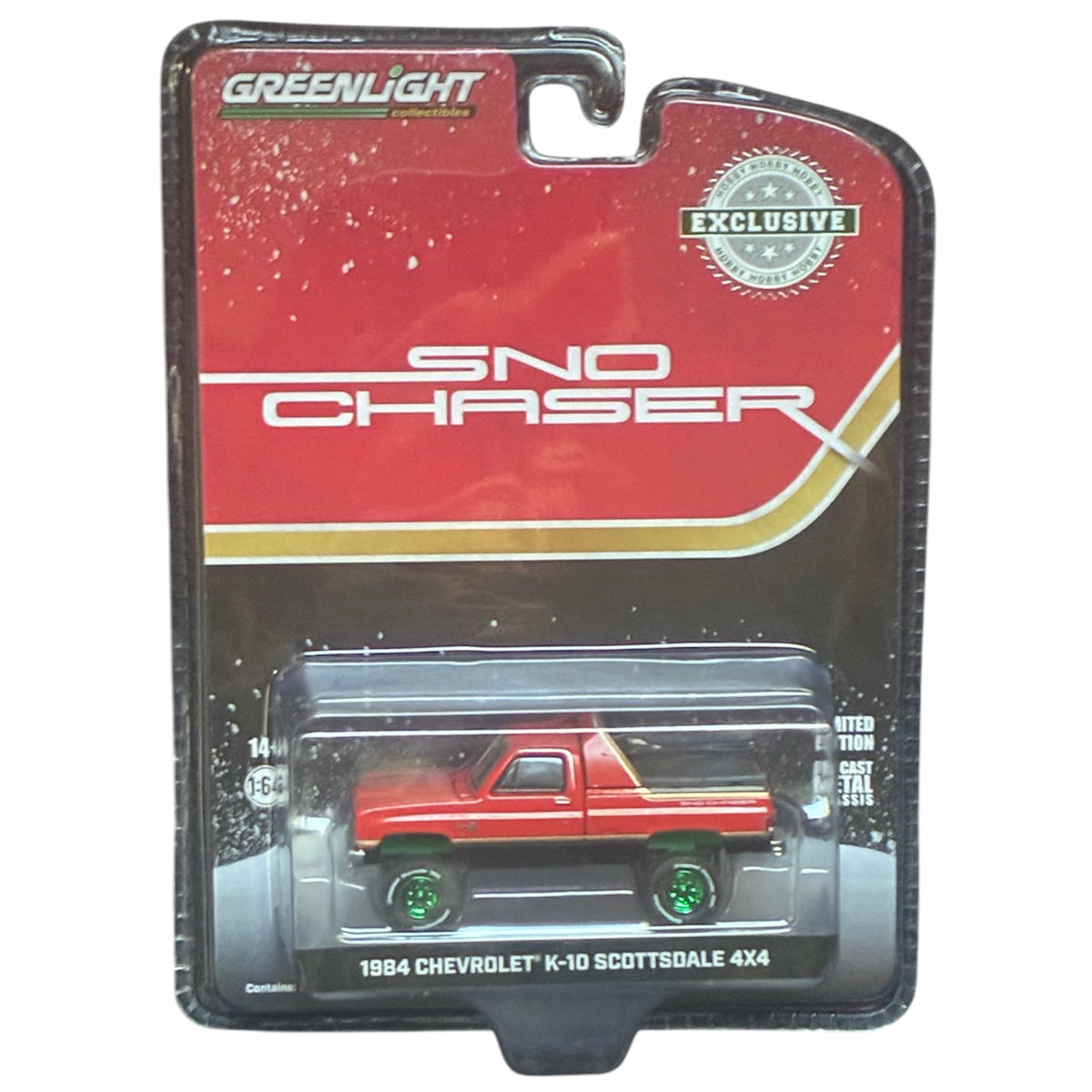 CHASE CAR GreenLight Hobby Exclusive Snow Chaser Chevrolet K-10 Scottsdale 4x4 1984 1:64 GL30365-CHASE