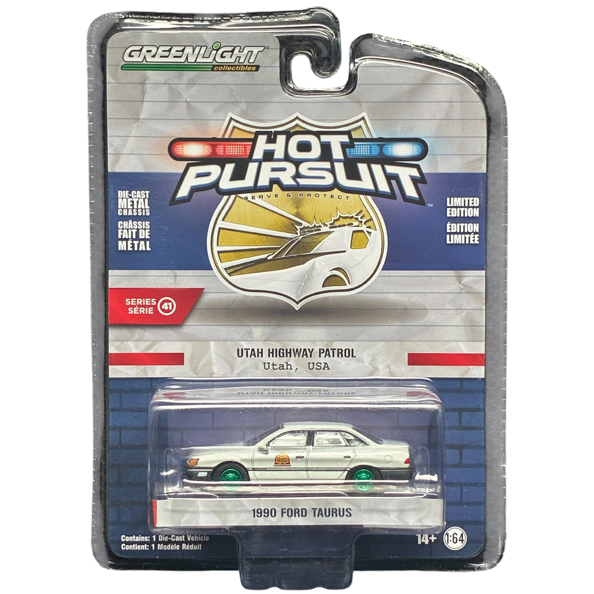 CHASE CAR GreenLight Hot Pursuit Utah Highway Patrol Ford Taurus 1990 1:64 GL42990-A-CHASE