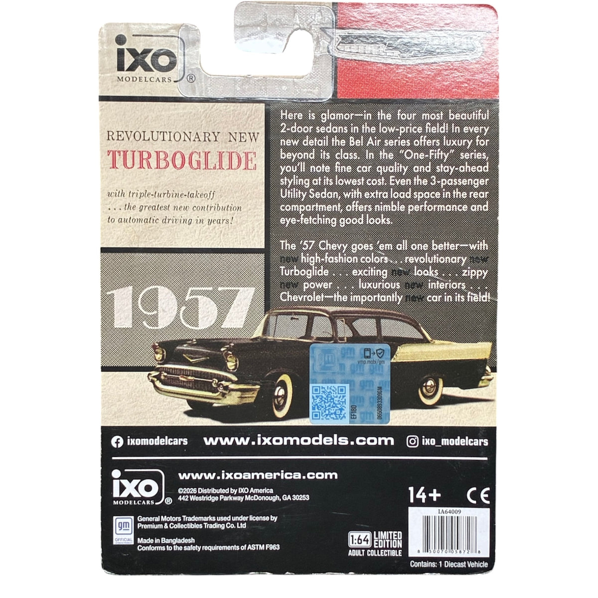 CHASE CAR IXO Models 1957 Chevrolet One-Fifty Sedan RAW CHASE 1:64 IA64009-CHASE