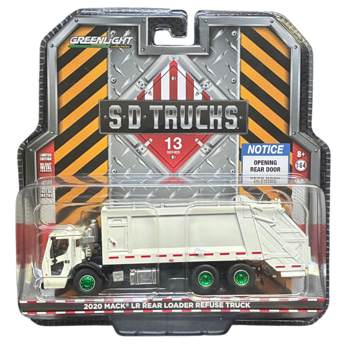 CHASE CAR GreenLight SD Trucks Series 13 2020 Mack LR Rear Loader Refuse Truck 1:64 – GL45130-B-CHASE