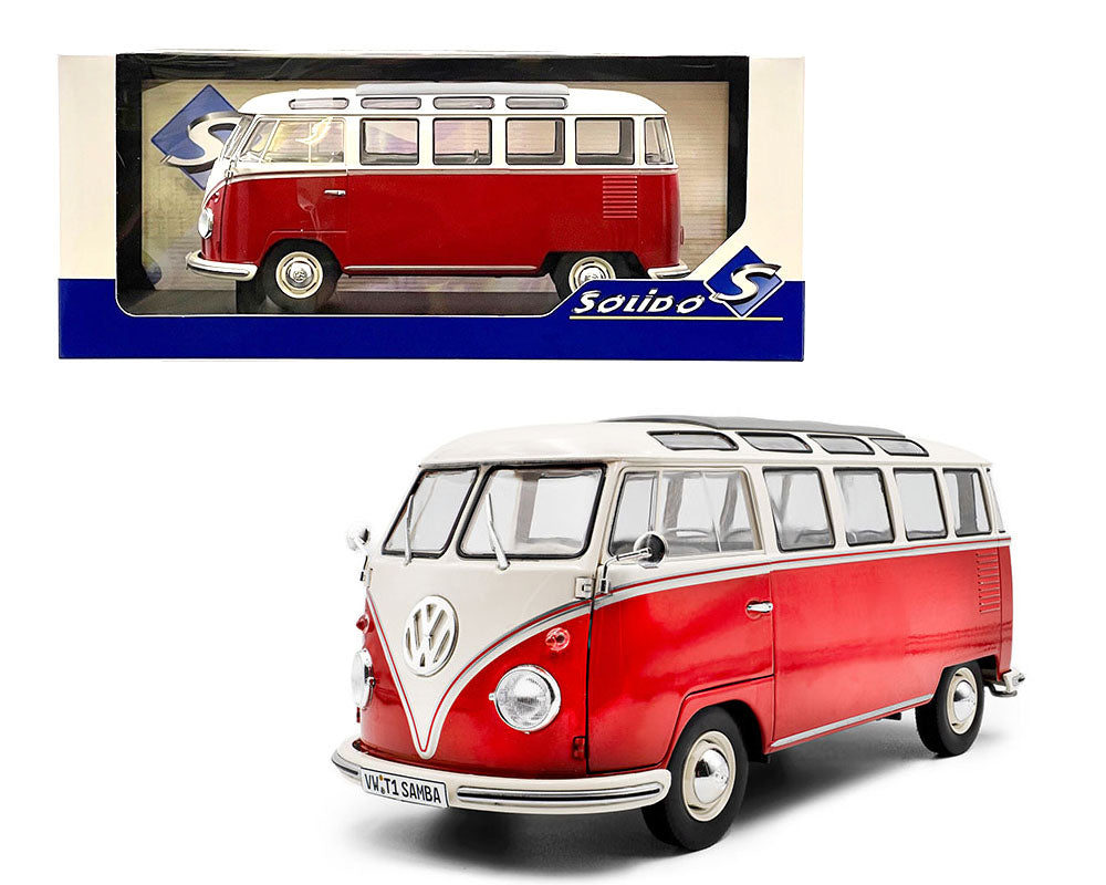 SOLIDO- VOLKSWAGEN Type 1 Samba 1962-Red (S1813402)