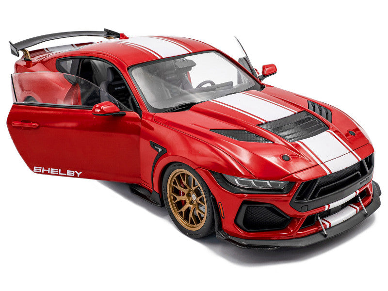 SOLIDO - 2024 Ford Shelby Mustang Super Snake Race Red with White Stripes - S1813801