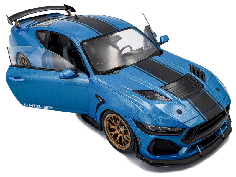 SOLIDO - 2024 Ford Shelby Mustang Super Snake Grabber Blue Metallic with Black Stripes - S1813802