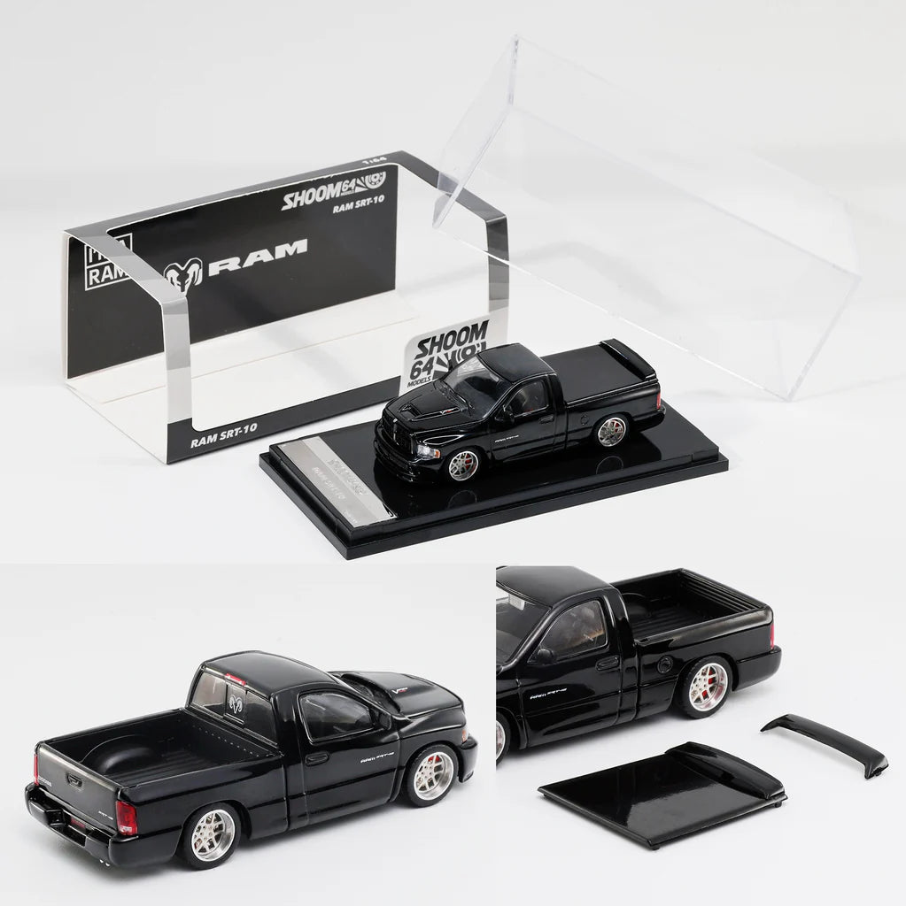 Shoom64 by GCD 1/64 - 2003 Ram SRT-10 LHD Black - SHOOM-103-003