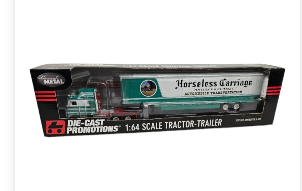 PETERBILT, HORSELESS CARRIAGE Automobile Transport Truck Set 1:64 by DCP