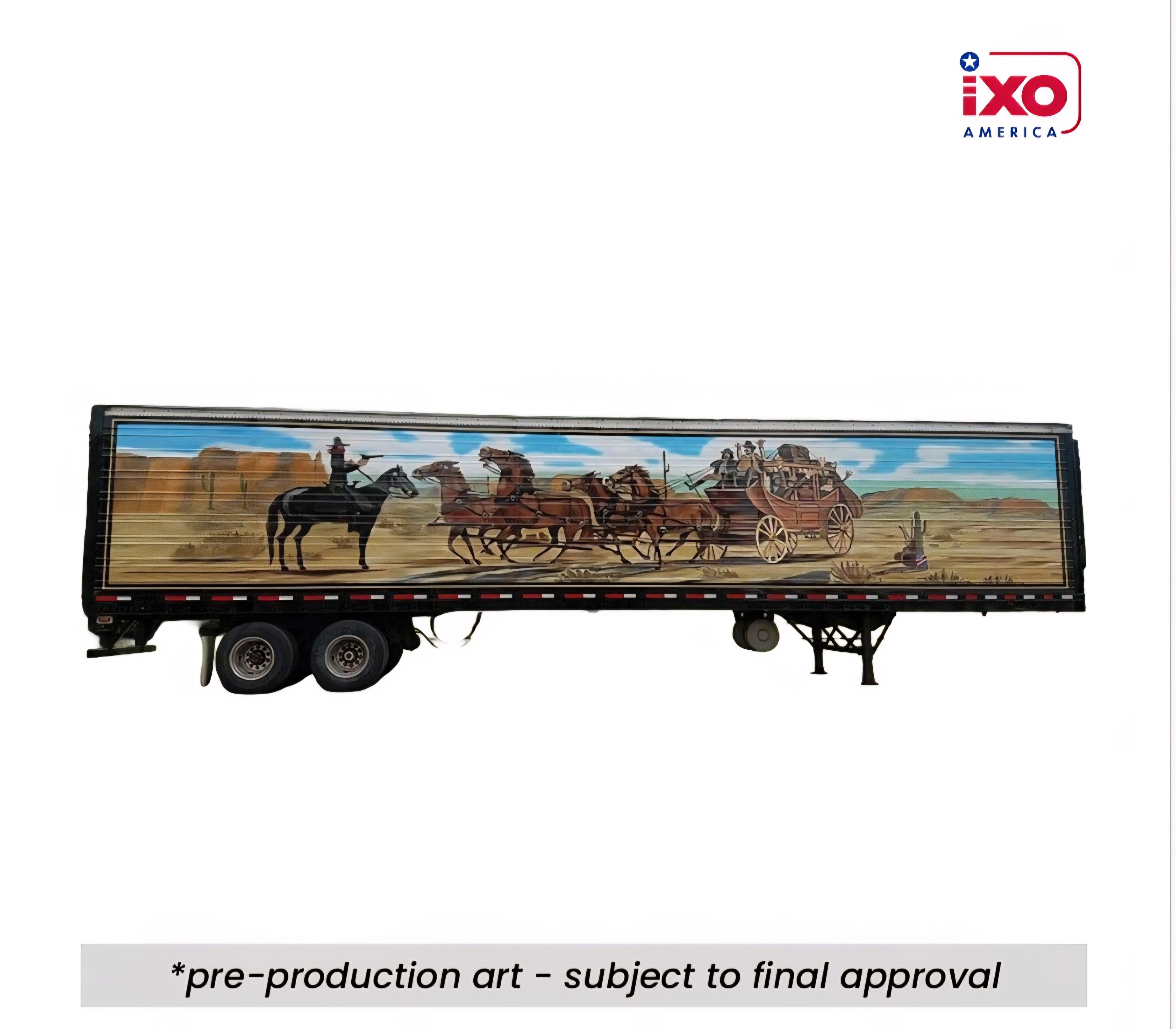 (PRE-ORDER 2026) IXO AMERICA 1/64- 1976 Kenworth W900 - Black with Trailer U64TRTR004S