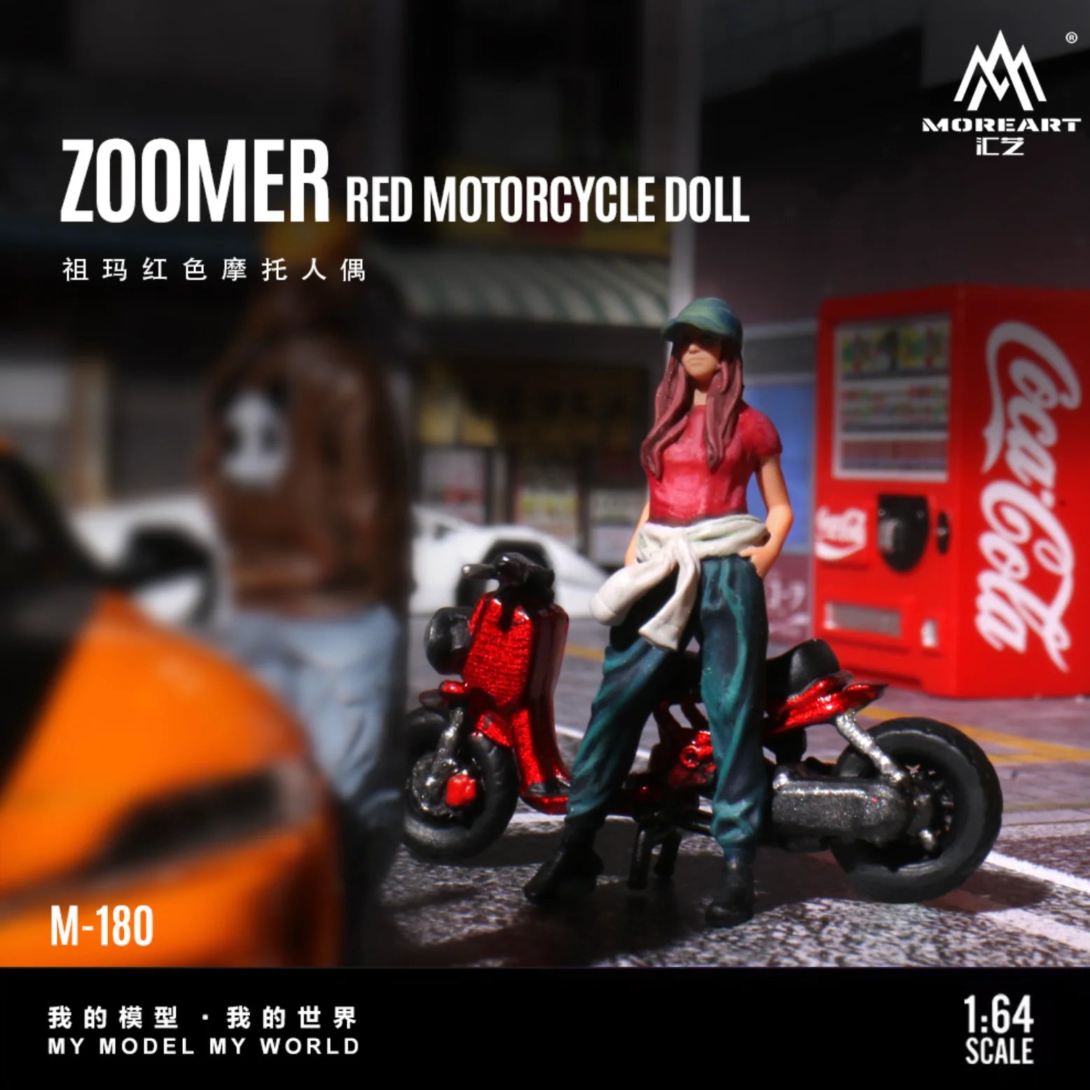 MoreArt 1:64 Zoomer Red Motorcycle Doll – MO222180