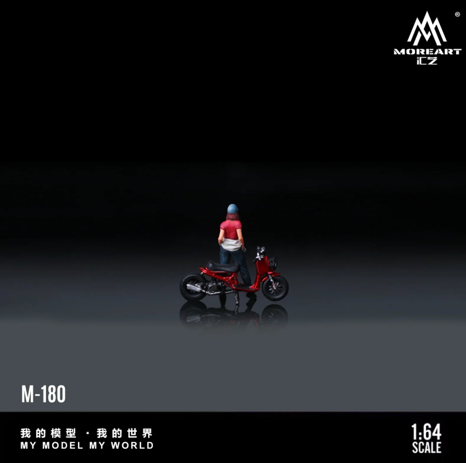 MoreArt 1:64 Zoomer Red Motorcycle Doll – MO222180