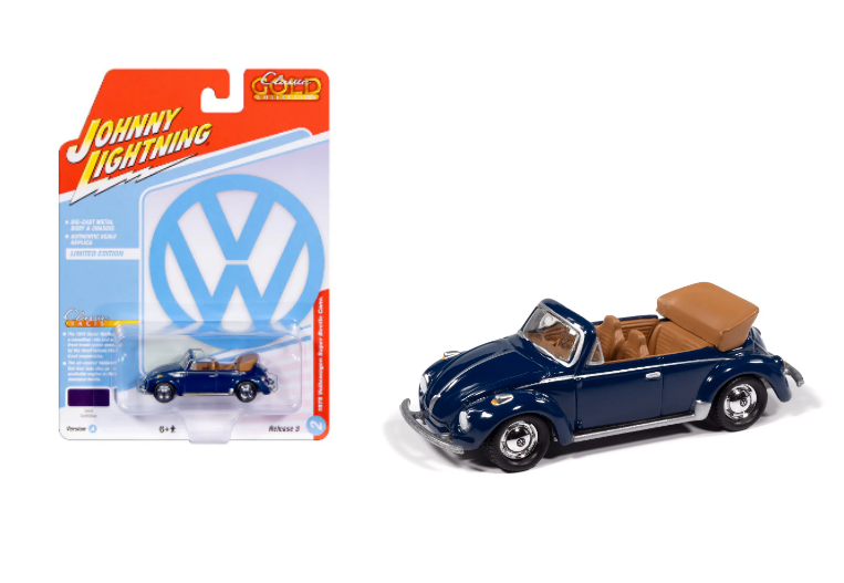 Johnny Lightning- 1975 Volkswagen Super Beetle Convertible (Delft Blue) JLCG034A-2