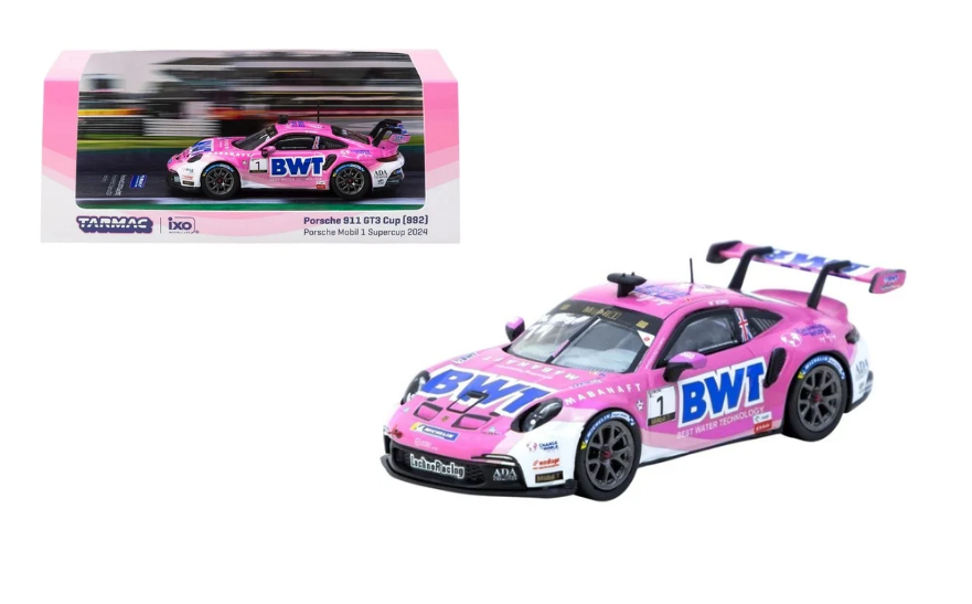 Tarmac Works Hobby64 1:64 Porsche 911 GT3 Cup 992 Porsche Mobil 1 Supercup 2024 Harry King – T64-093-24PSC01