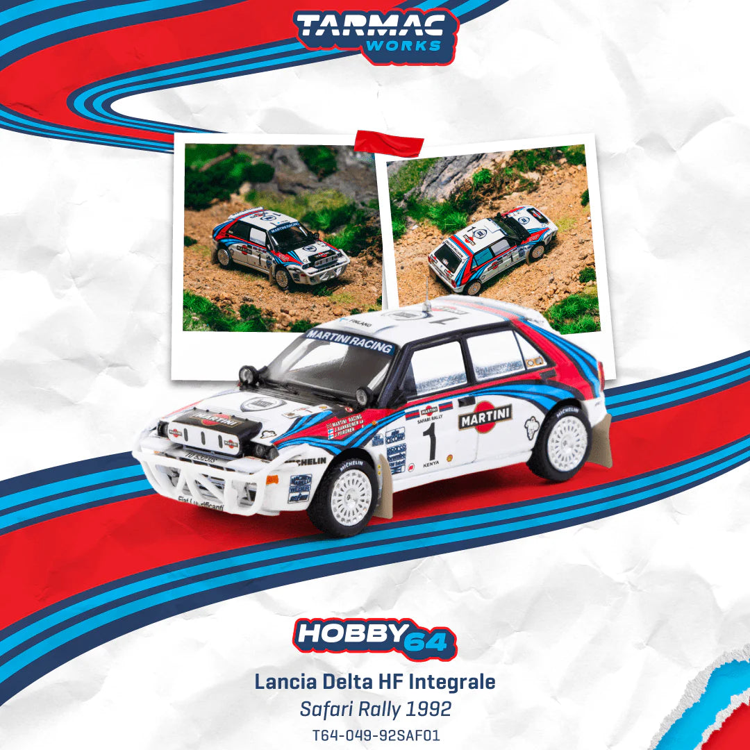 Lancia Delta HF Integrale Safari Rally 1992 Tarmac Works Hobby64 1:64 Kankkunen / Piironen T64-049-92SAF01