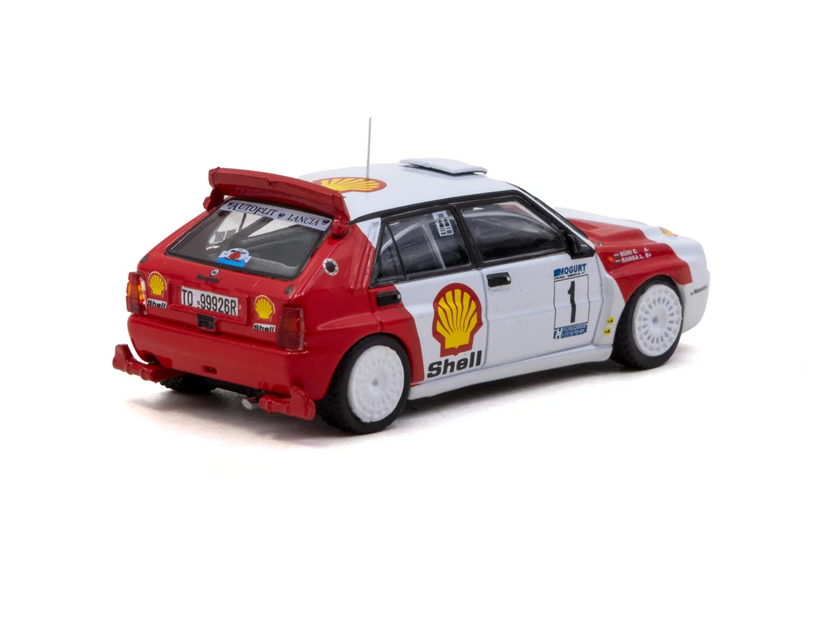 Tarmac Works Hobby64 1:64 Lancia Delta HF Integrale – Vainqueur Mogürt-Salgó Rallye 1993 – László Sen Ranga / Ernő Büki – T64-049-93MSR01