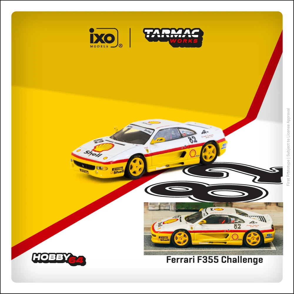 Tarmac Works Hobby64- Ferrari Shell F355 Challenge 1999 D. Peter Andersen T64-083-99CHA82