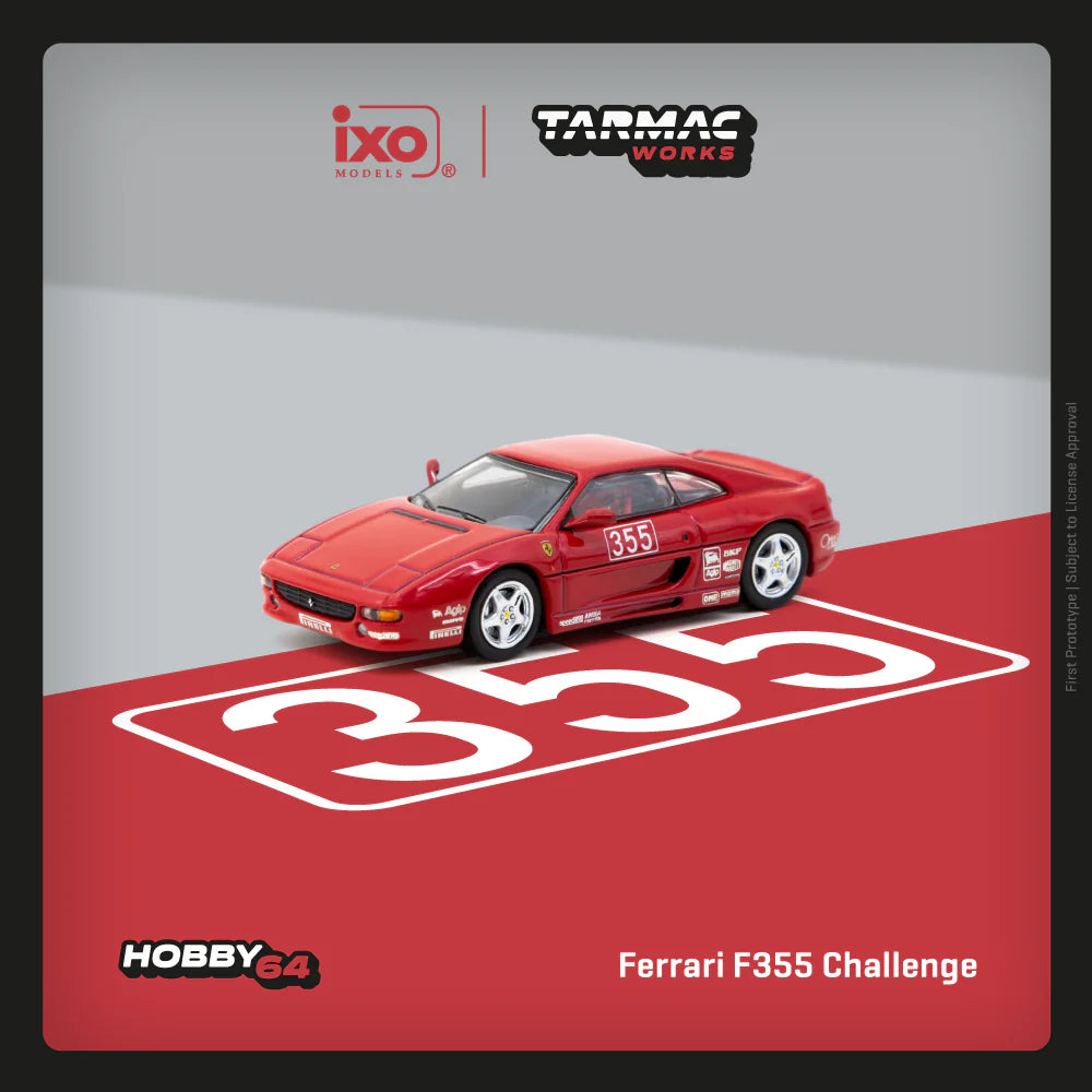 (PRE-ORDER 2025) Tarmac Works, Hobby64, 1:64, Ferrari F355 Challenge Presentation