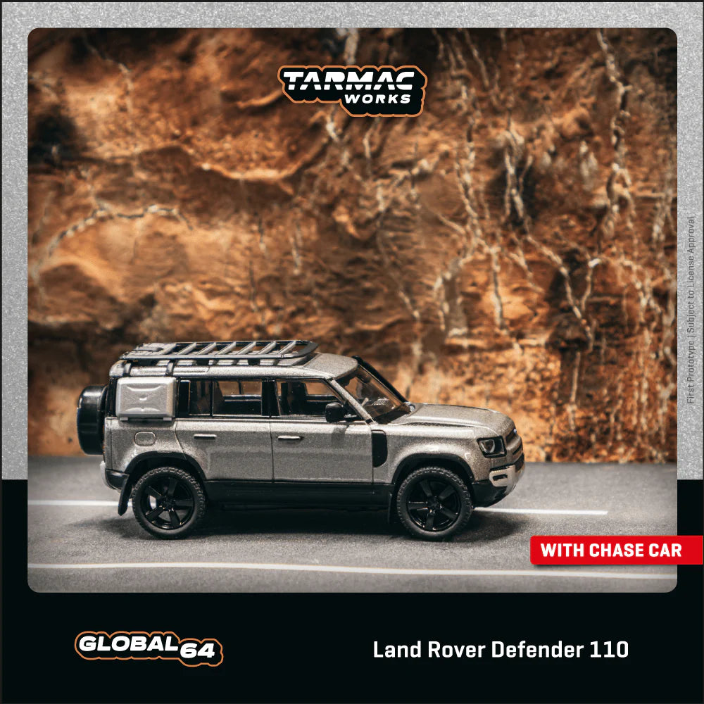 (PRE-ORDER 2025) Tarmac Works 1:64, Land Rover Defender 110 Grey Metallic