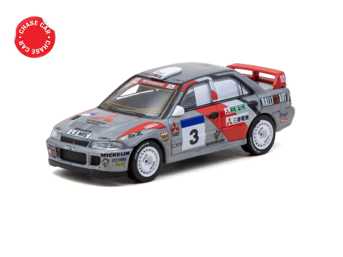 Tarmac Works Global64 1:64 Mitsubishi Lancer Evolution II – Hong Kong Beijing Rally 1994 – K. Eriksson / S. Parmander – T64G-049-94HKBR03