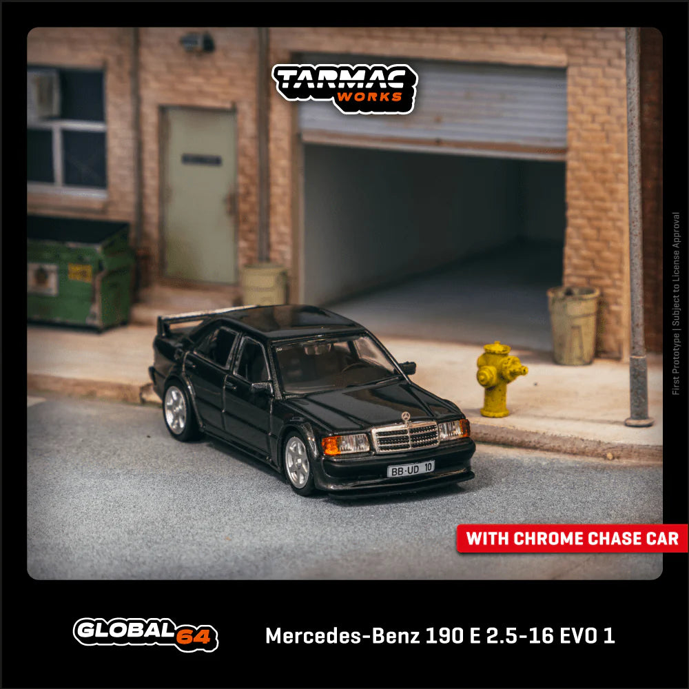 (PRE-ORDER 2025) Tarmac Works 1:64,Mercedes-Benz 190 E 2.5-16 EVO 1 Blue-Black metallic