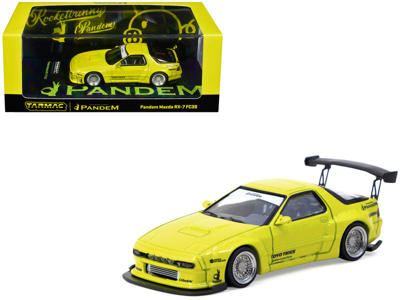 Mazda RX-7 FC3S Pandem Yellow Tarmac Works Road64 1:64 T64R-066-YL