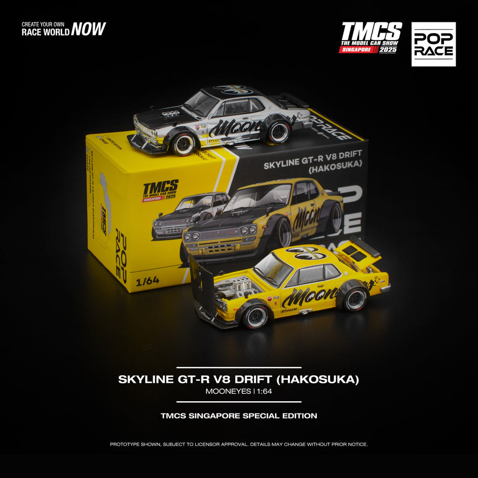POPRACE-SKYLINE GT-R V8 DRIFT (HAKOSUKA) MOONEYES TMCS SINGAPORE SPECIAL EDITION PR640296