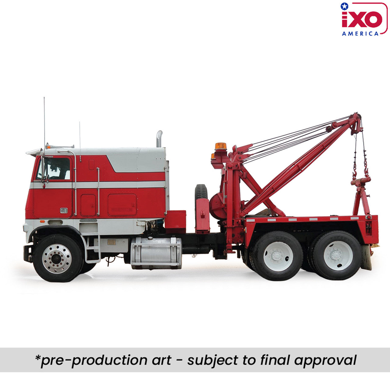 (PRE-0RDER 2025) 1987 Freightliner FLA Tow Truck - Red & White (1:43)