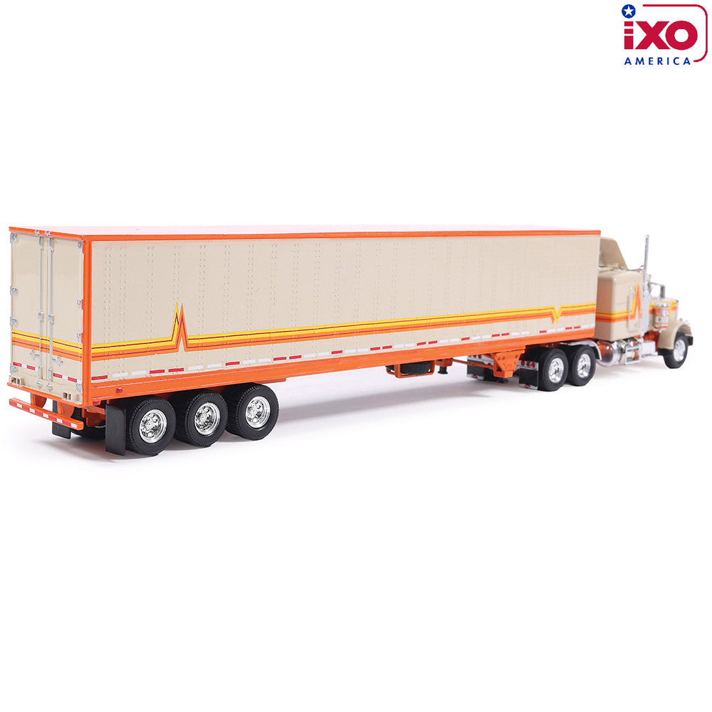 (PRE-0RDER 2026) 1973 Peterbilt 359 w/Trailer - (Orange/Cream)