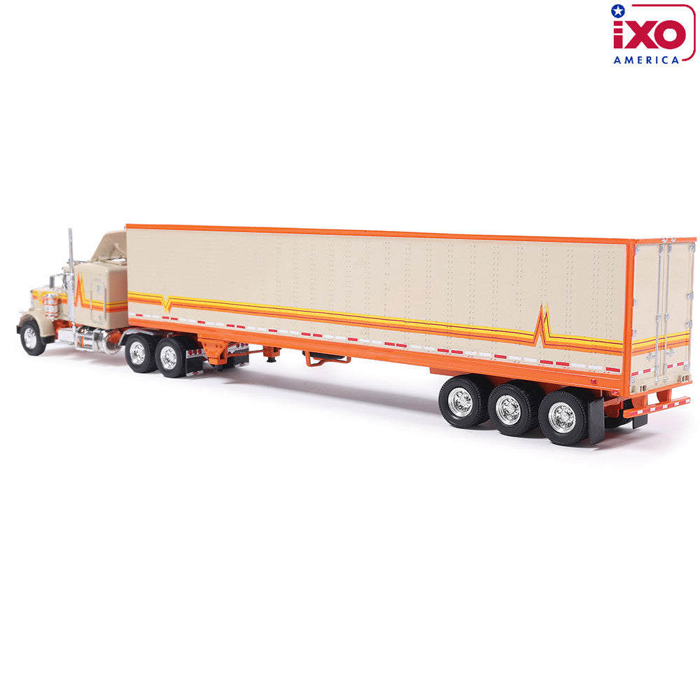 (PRE-0RDER 2026) 1973 Peterbilt 359 w/Trailer - (Orange/Cream)