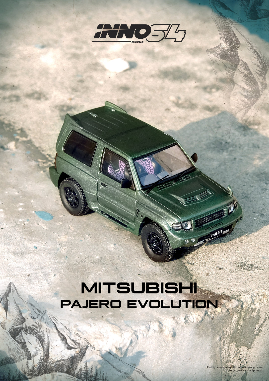 INNO64-MITSUBISHI PAJERO EVOLUTION Satin Green IN64-EVOP-SGRE