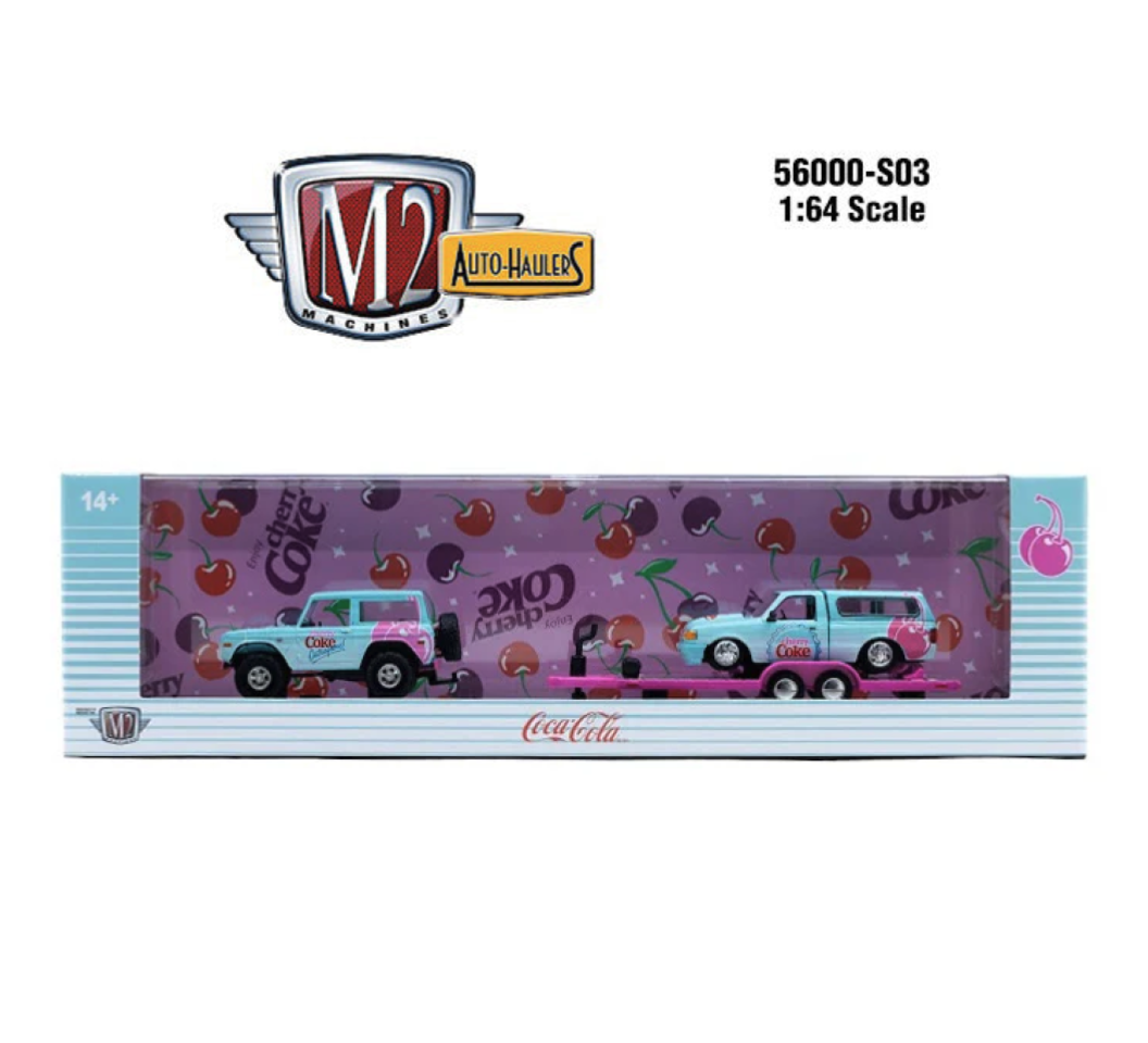 1976 Ford Bronco & 1995 Ford Ranger XLT – M2 Machines 1:64 Coca-Cola Auto-Haulers Release S03 – 56000-S03-B