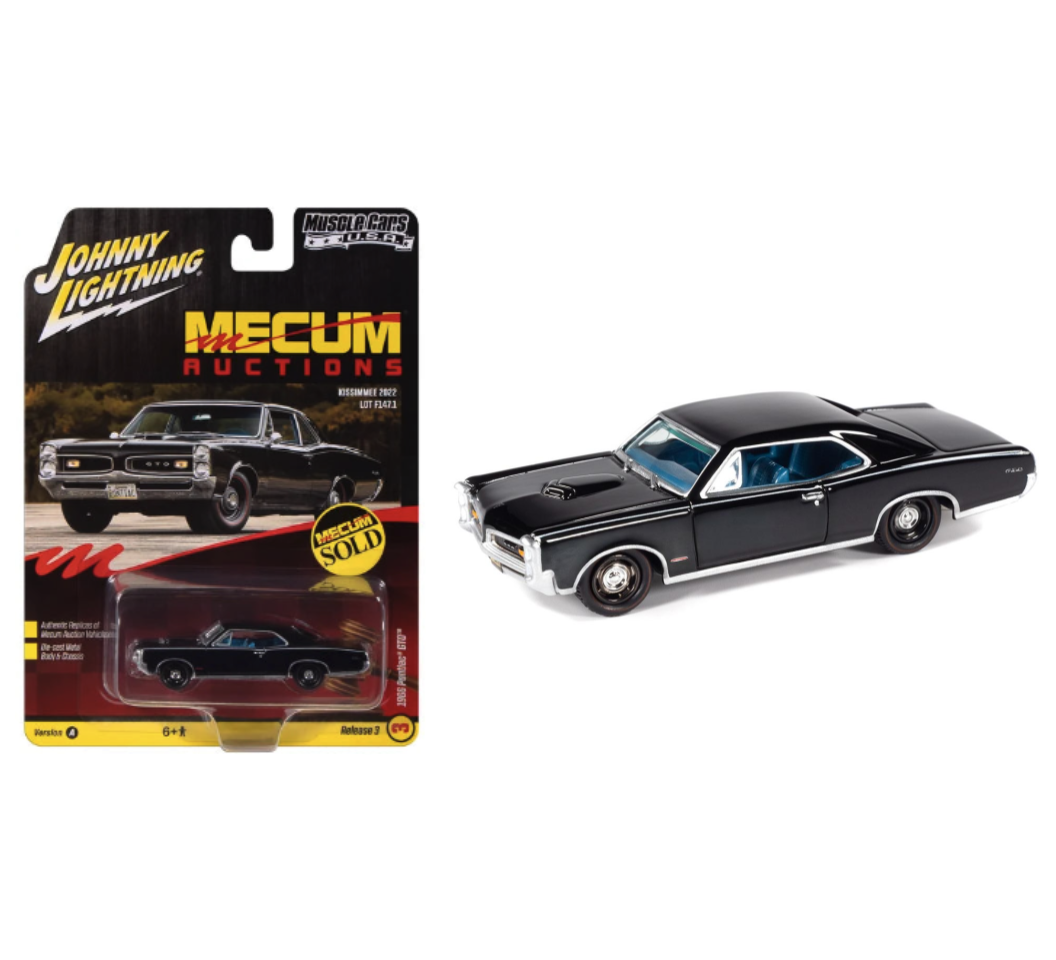Johnny Lightning 1:64 Muscle Cars USA 1966 Pontiac GTO – Starlight Black – Mecum Auctions – JLMC035-3A-3