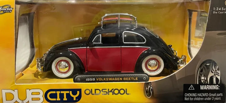 【廃番】DUB 1959 Volkswagen Beetle Jada 1/24 JADA 1959 VW VOLKSWAGEN BEETLE GLOSSY BLACK 1:24 DIECAST MODEL NEW