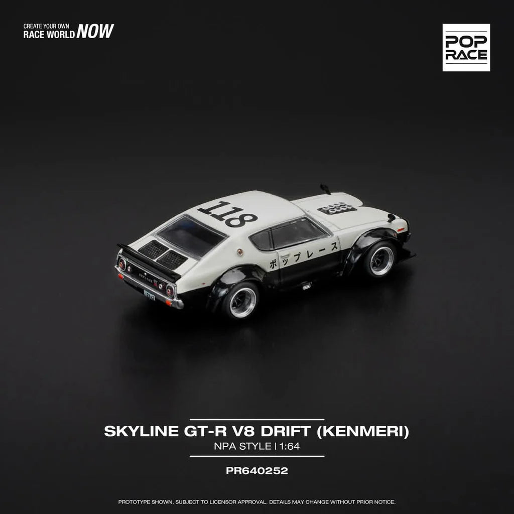 (PRE-0RDER 2025) POPRACE 1/64, SKYLINE GT-R V8 DRIFT (KENMERI) - NPA STYLE