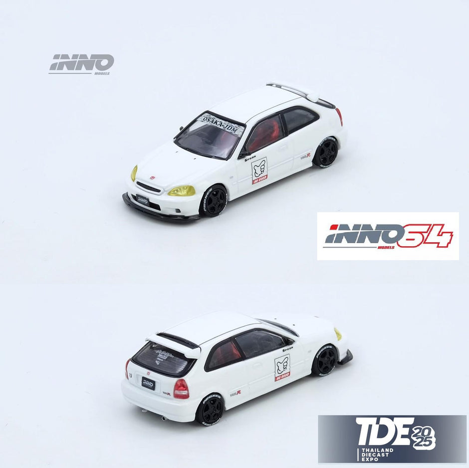 INNO64 1/64 - Honda Civic TYPE-R (EK9) White Thailand Diecast Expo 2025 IN64-EK9-TDE25