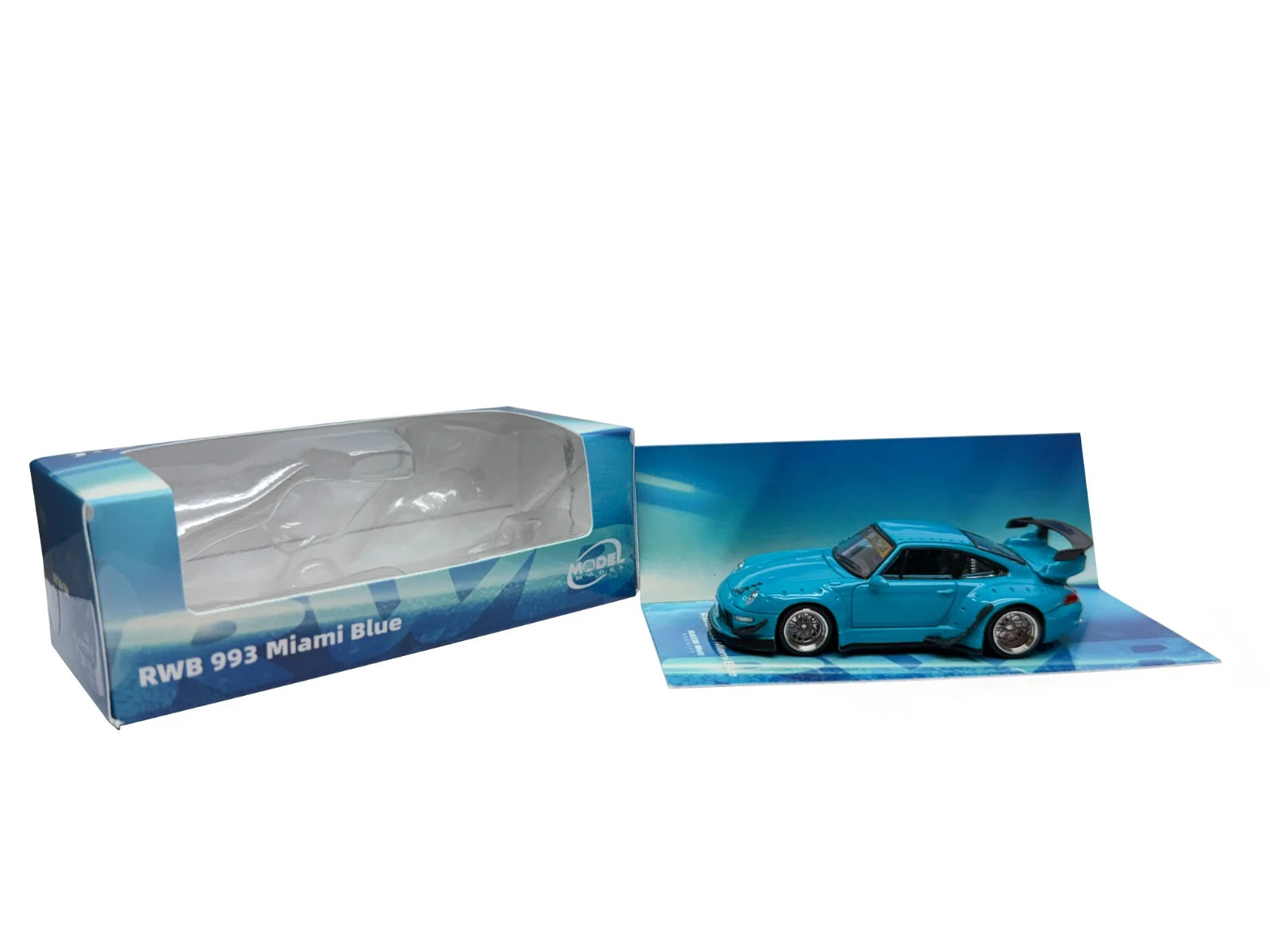 MODELMODEL 1:64 RWB 993 Miami Blue (Boîte en Carton) – MM64-RWB993-005
