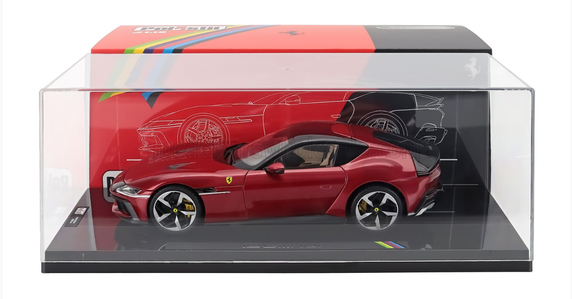 POLISTIL - 1/18 - FERRARI - 12CILINDRI 2024 - WITH SHOWCASE - NUMBERED ONE BY ONE - ROSSO IMOLA - RED MET
