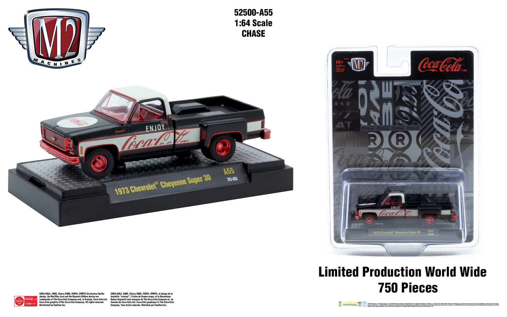 CHASE CAR 1973 Chevrolet Cheyenne Super 30 Coca-Cola – M2 Machines (CHASE-52500-A55C)