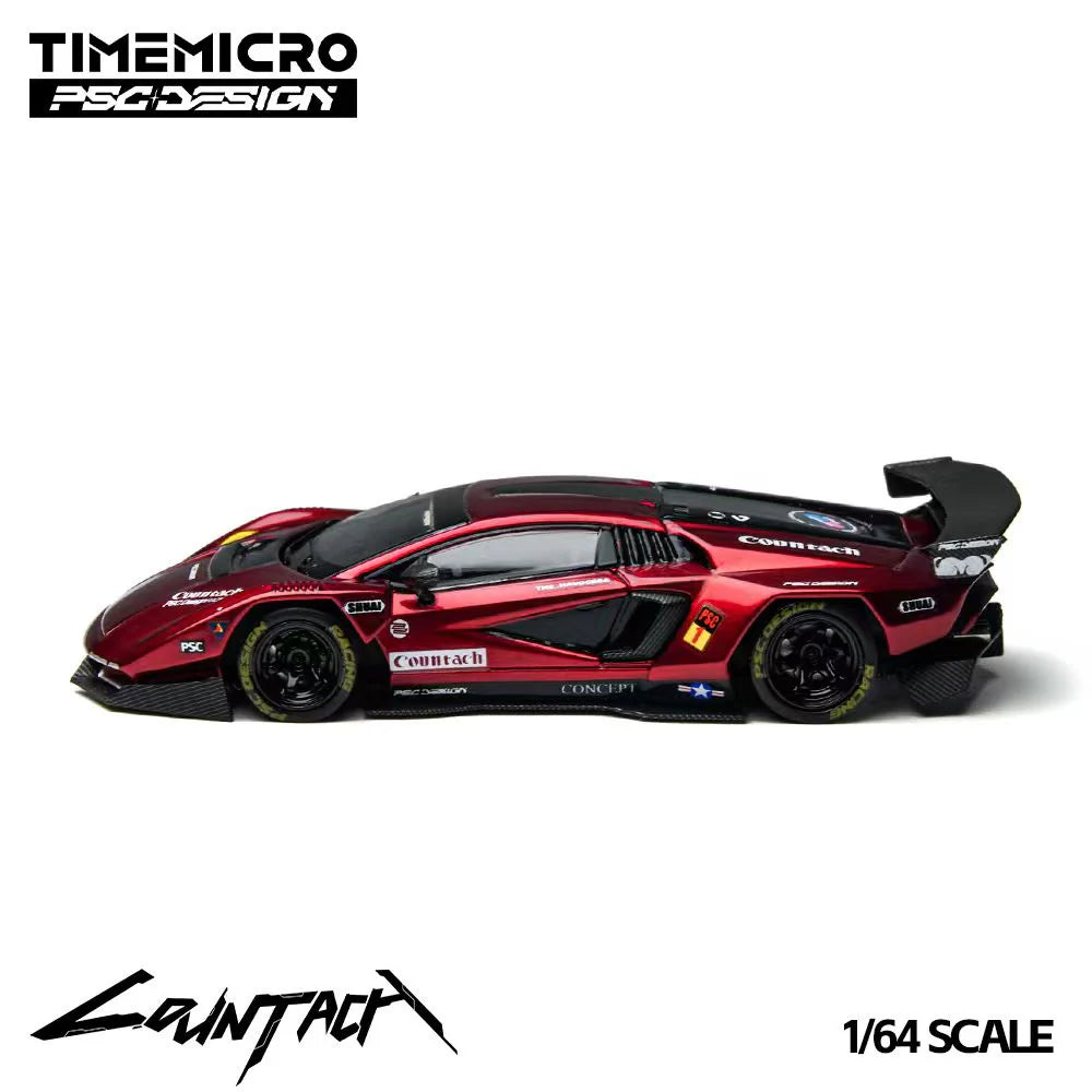 TimeMicro & PSC DESIGN 1:64- Lamborghini Countach “V” Scarlet TM647705