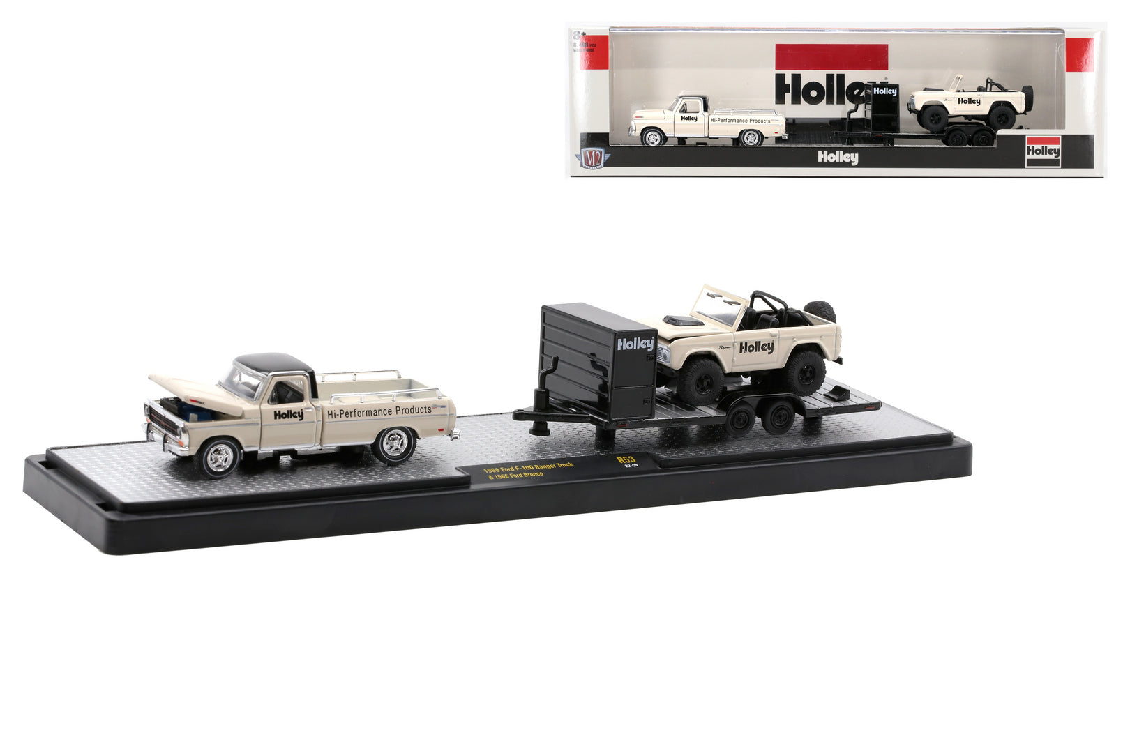 Holley - 1969 Ford F-100 Ranger Truck & 1966 Ford Bronco (36000-53A) - M2 Machines Auto-Haulers Release 53