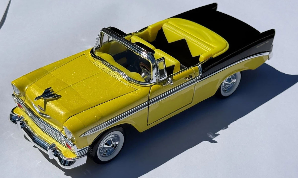 Lucky Diecast – 1957 Chevrolet Bel Air Convertible – Yellow – 1:18 – 92128Y