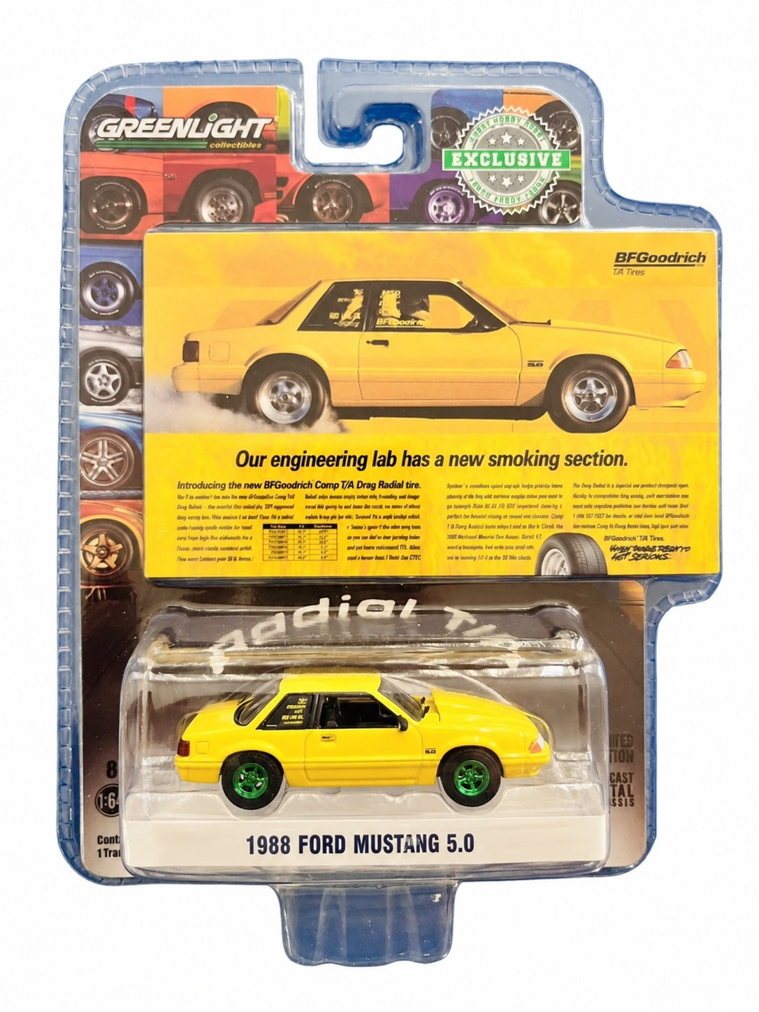 CHASE CAR – Ford Mustang 5.0 1988 – BFGoodrich – Green Machine – GreenLight Hobby Exclusive 1:64 – GL30062-CHASE