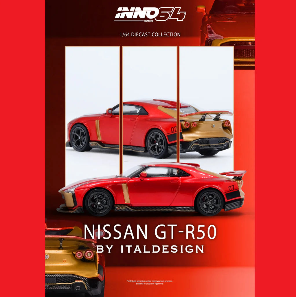 INNO64 1/64 - Nissan R50 GT-R By Italdesign - IN64-R50-RED