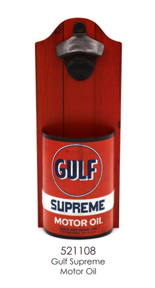 "Gulf" VINTAGE OIL CAN  BOTTLE OPENER PLAQUES
