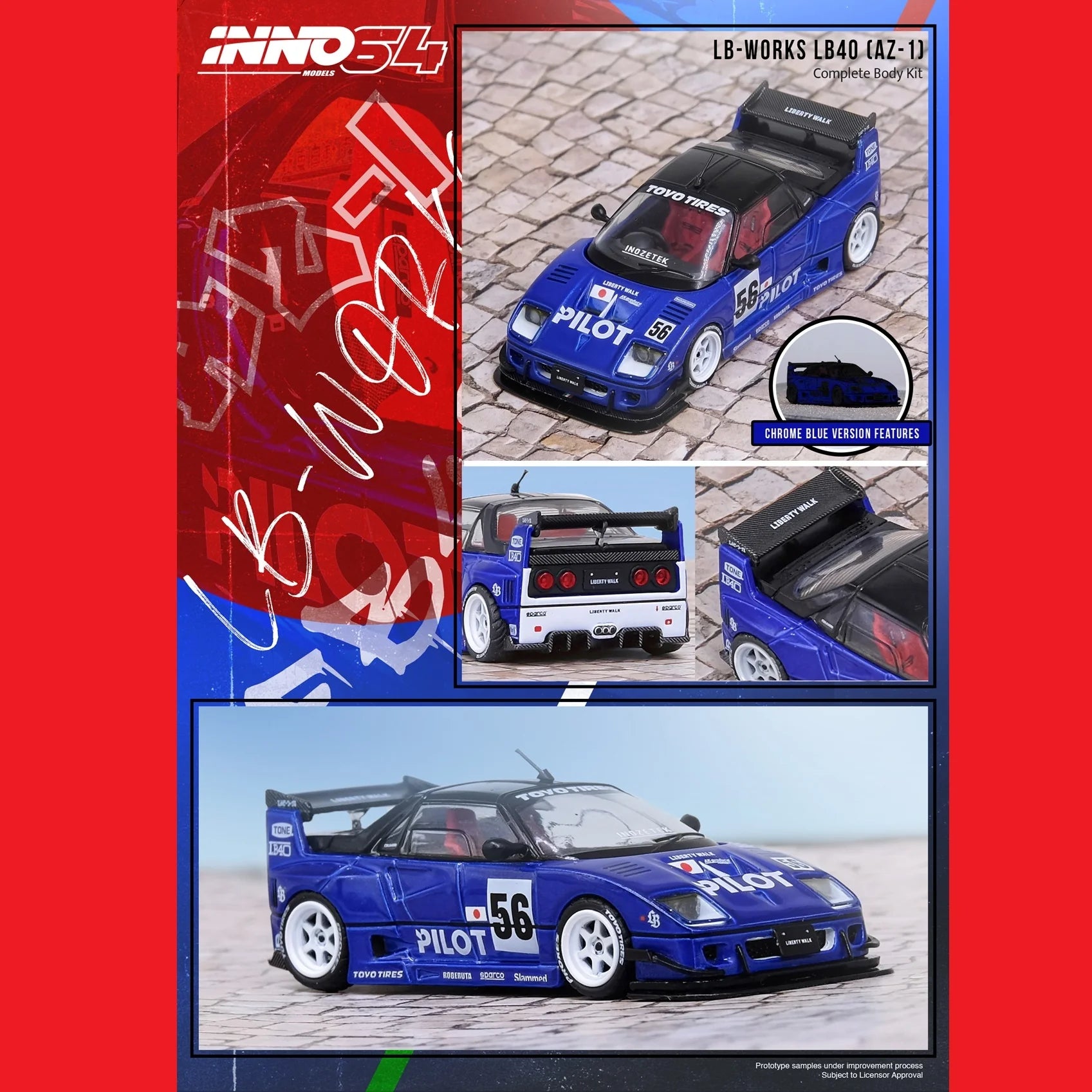 Mazda AZ-1 Liberty Walk LB40 “Pilot” 1:64 - INNO64 - IN64-LBWK-AZ1-01