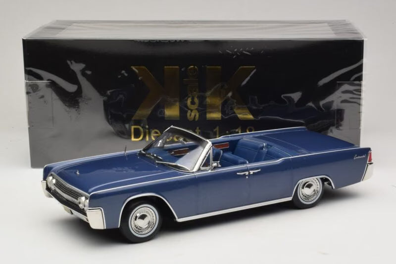 KK-Scale 1:18 Lincoln Continental décapotable 1963 bleu métallisé – La Défense Lincoln – KKDC181522