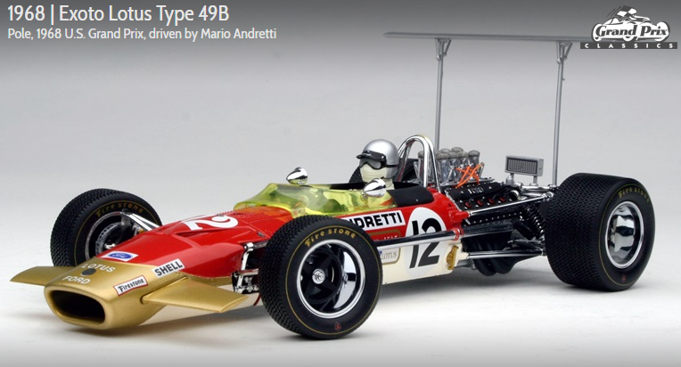 1968-69 LOTUS TYPE 49B Pole, 1968 U.S. Grand Prix, driven by Mario Andretti