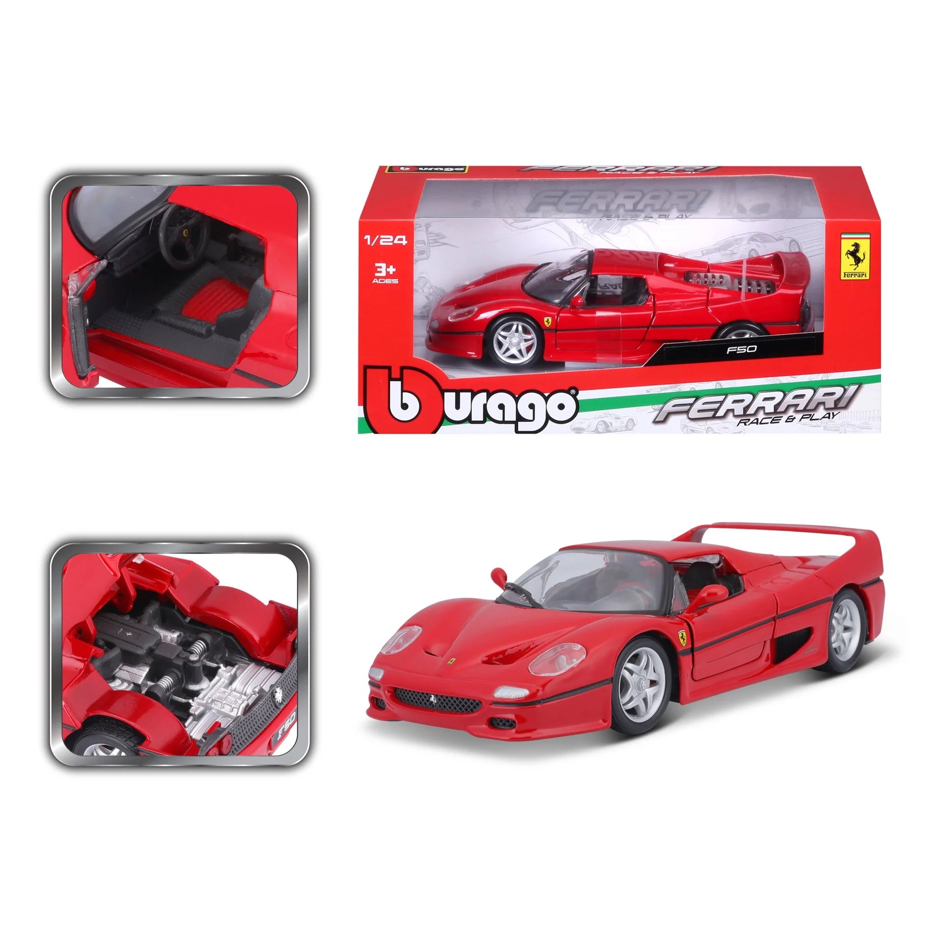 Bburago 1:24 Ferrari F50 – Red – Ferrari Race & Play