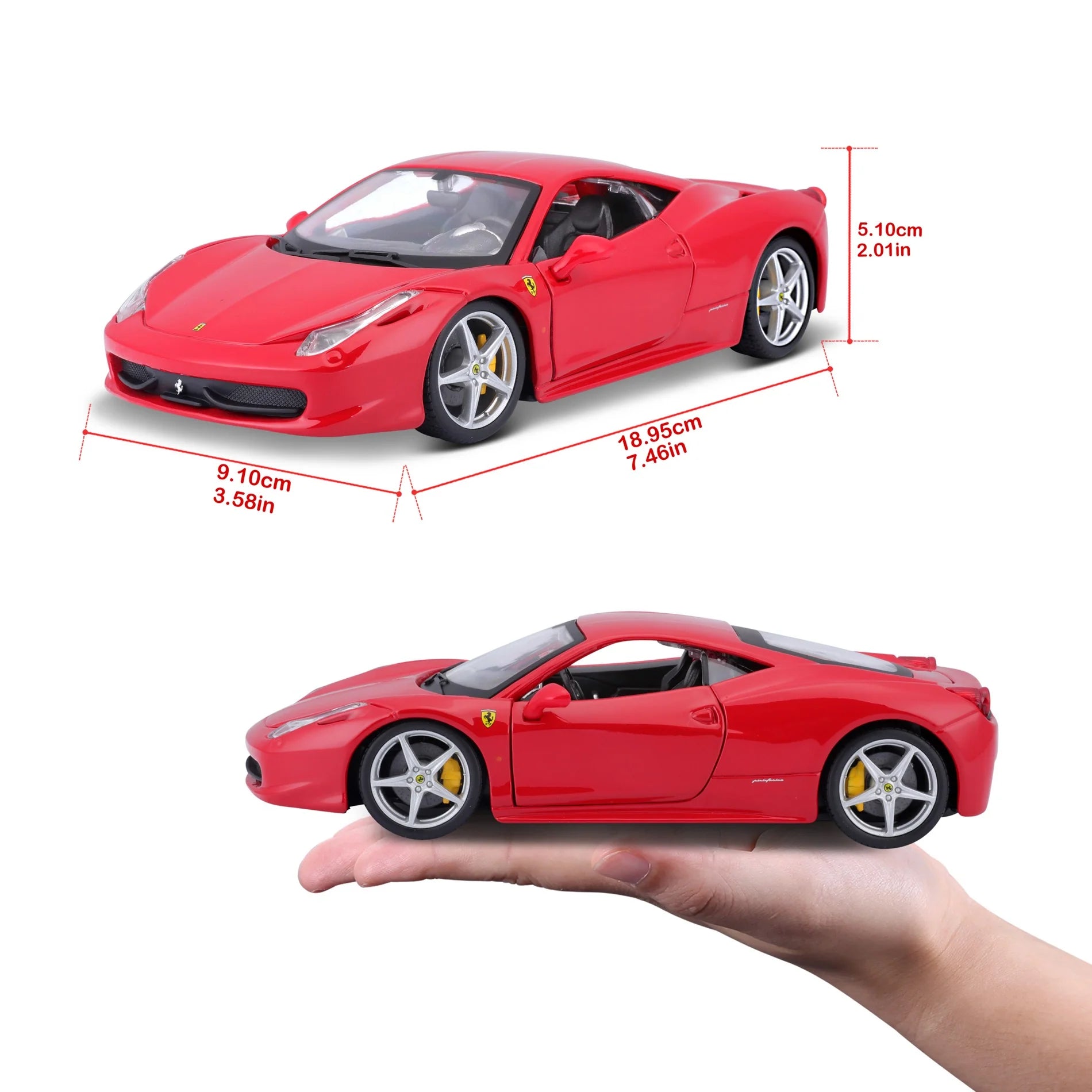 Bburago-1:24- Ferrari 458 Italia, rossa