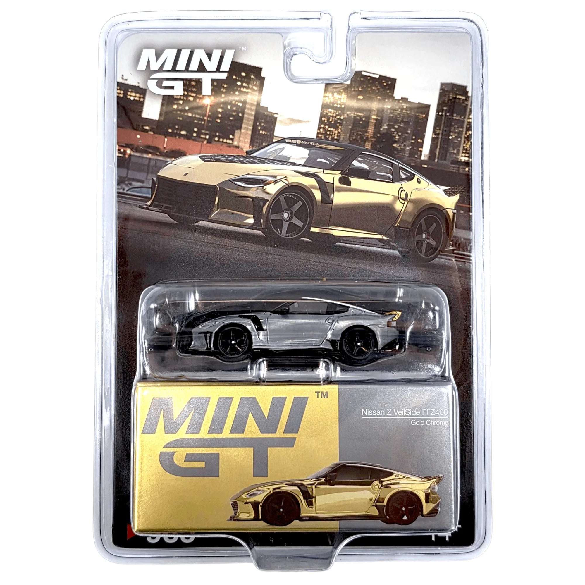 CHASE CARS-MINI GT- Nissan Z VeilSide FFZ400 Gold Chrome (MGT00985